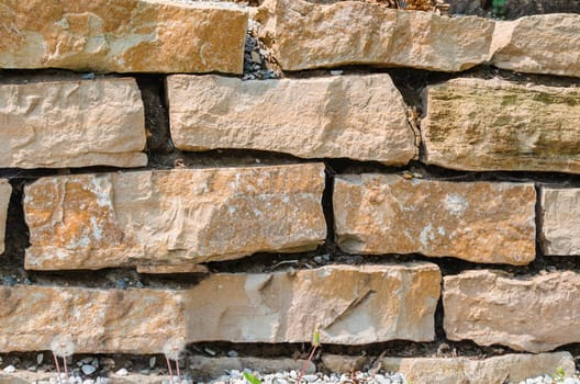 Dry stone wall made of German sandstone expertly erected and executed.