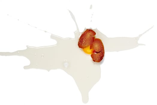 Broken chicken egg