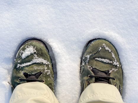 Shoes in the snow