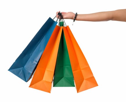 Women's hands hold bags