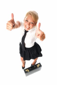 Successful businesswoman with briefcase