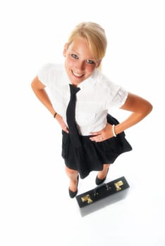 Successful businesswoman with briefcase