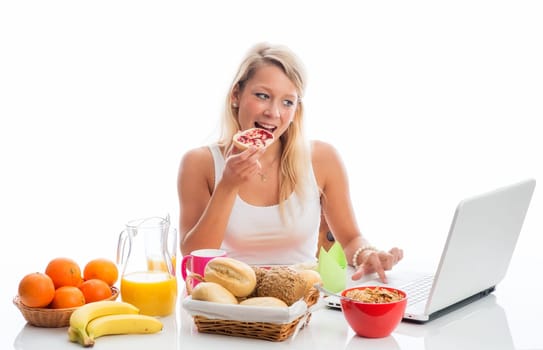 Breakfast on a laptop