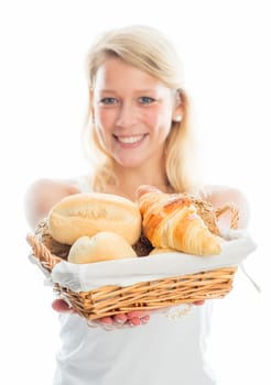 Woman with bread basket