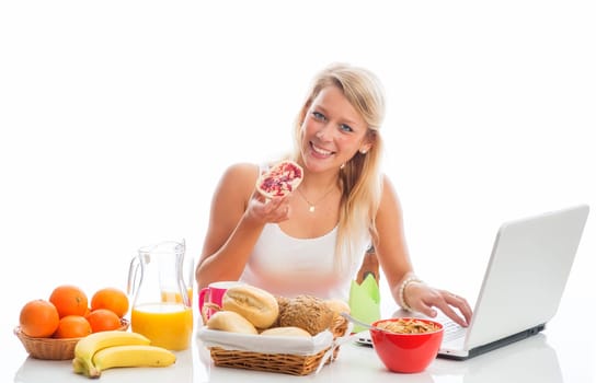 Breakfast on a laptop