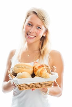 Woman with bread basket