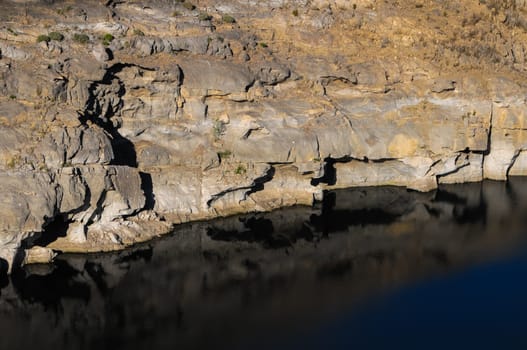 River with Dark Black Water in Canary Islands