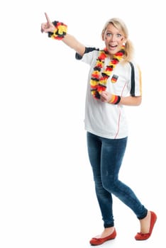 Female blonde football fan