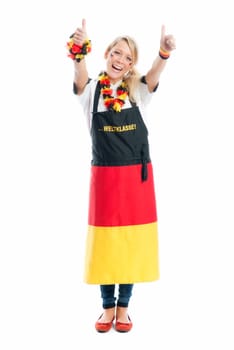 Female blonde football fan
