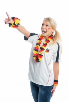 Female blonde football fan