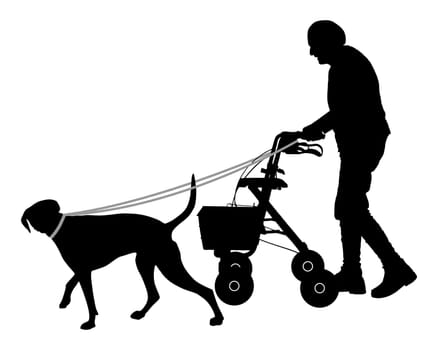 Old woman with dog