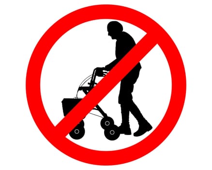 Prohibited for seniors with a rollator