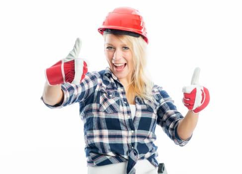 Craftsman shows thumbs up