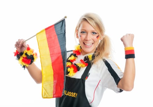 Blonde female football fan