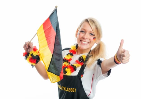 Blonde female football fan
