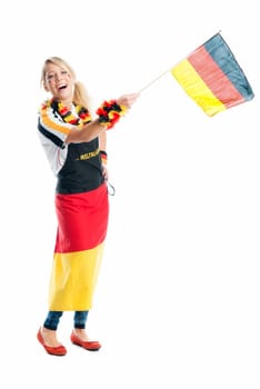 Blonde female football fan