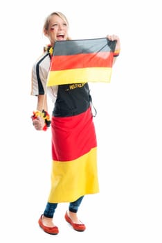 Blonde female football fan
