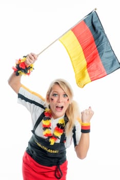 Blonde female football fan