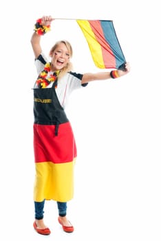Blonde female football fan