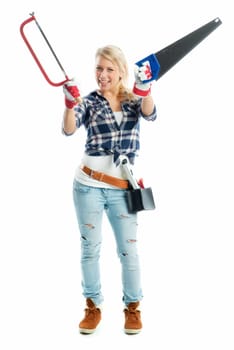 Woman with iron saw and foxtail