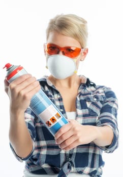 Woman with spray can