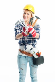 Female craftsman with tools