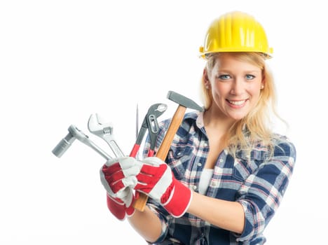 Female craftsman with tools