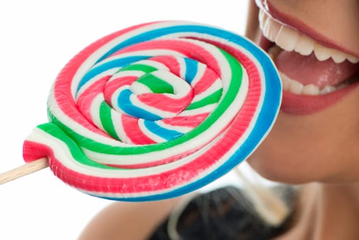 Big lollipop with female mouth