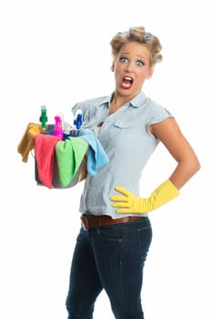 Screaming cleaning lady