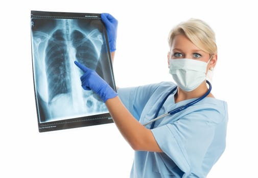 Woman Doctor with X-ray