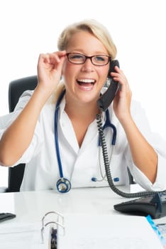 Doctor on the phone