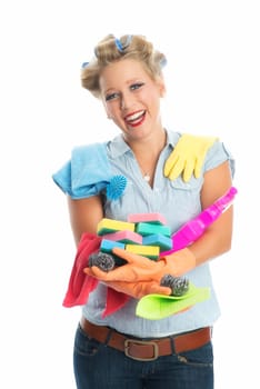 Handful of cleaning products
