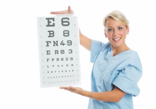 Doctor holds visual plaque