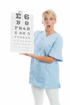 Doctor holds visual plaque