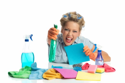 Funny cleaning lady