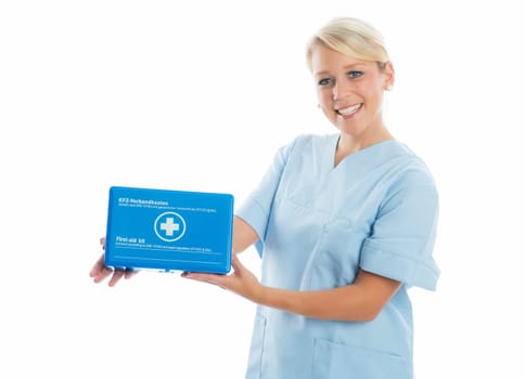 Nurse with dressing box