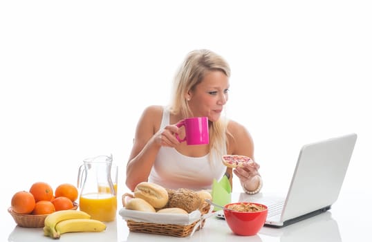 Breakfast on a laptop