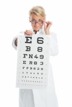 Doctor holds visual plaque