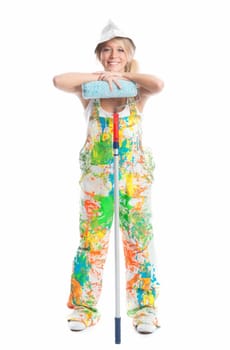 Female painter with a painter's role
