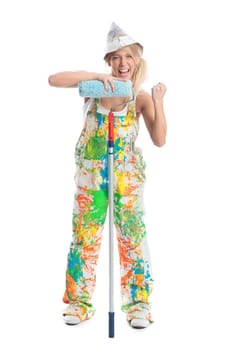 Female painter with a painter's role
