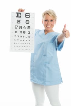 Doctor holds visual plaque