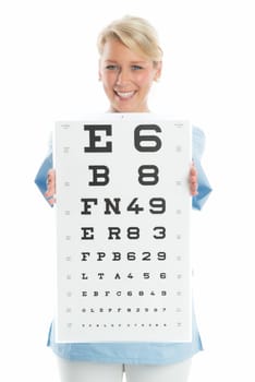 Doctor holds visual plaque
