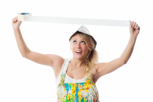 Painter with crepe ribbon