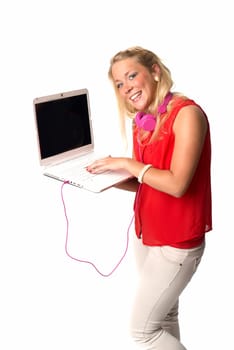 Young woman with laptop