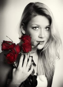 Dream woman with roses