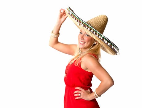 Young woman with sombrero