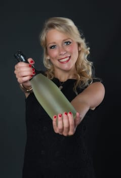 Elegant woman with sparkling wine