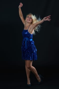 Dancing blonde woman