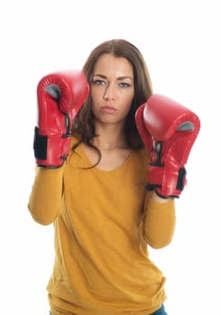 Woman with boxing gloves