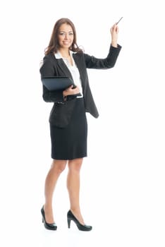 Businesswoman gives a presentation